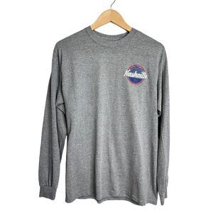 MV Sport Nashville Music City‎ Shirt Mens Long Sleeve Gray Size Medium